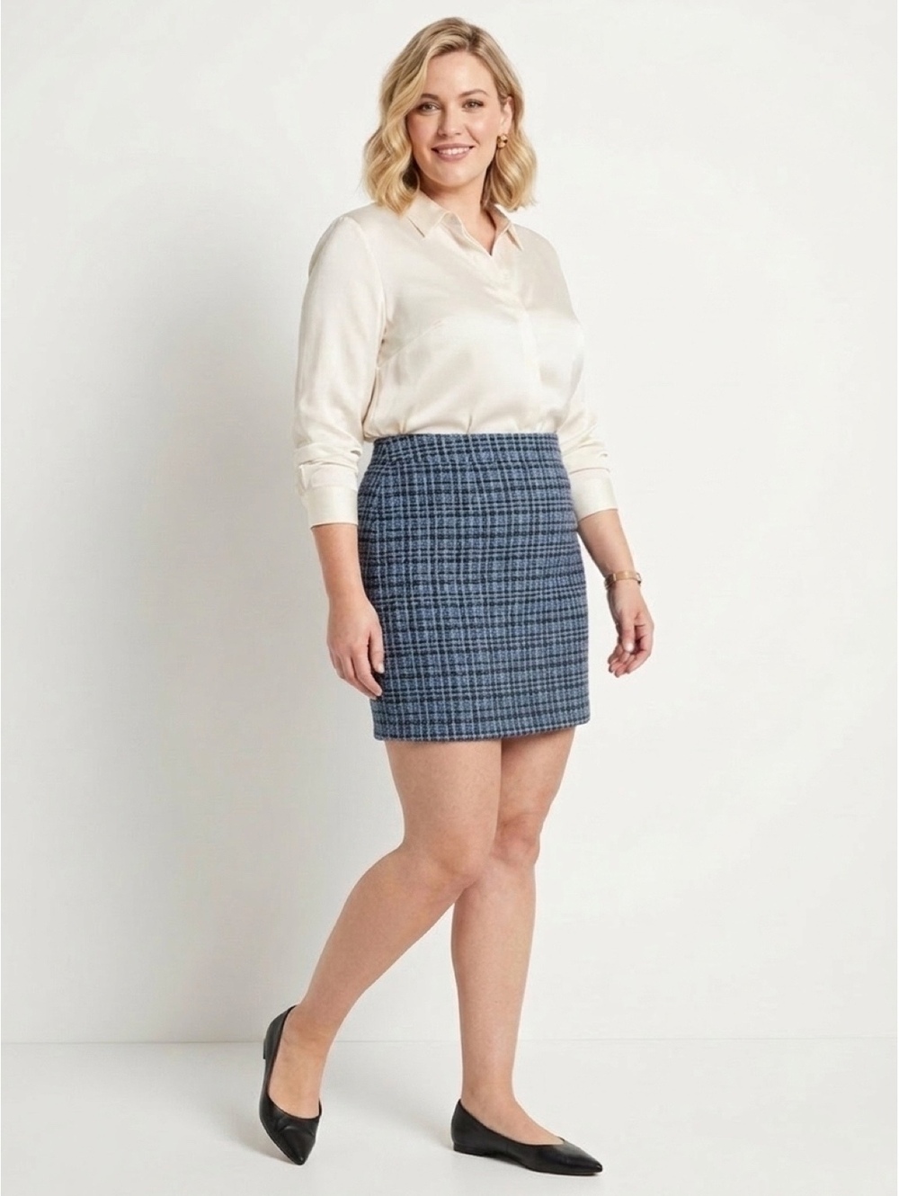 NWT Tahari blue plaid skirt Size 16
